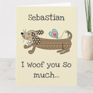 Benutzerdefinierte Wursthund-Dachshund-Valentinsta Karte