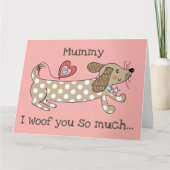 Benutzerdefinierte Wurstkarte der Dackel Muttertag Karte (Vorderseite)