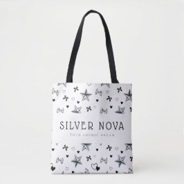 Benutzerdefinierte Y2K Dark Coquette Silberner Ste Tasche