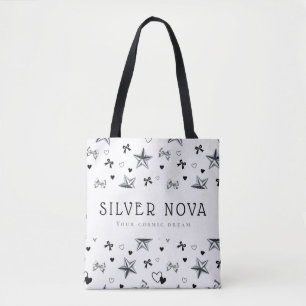 Benutzerdefinierte Y2K Dark Coquette Silberner Ste Tasche