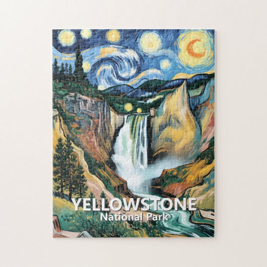 Benutzerdefinierte Yellowstone Lower Falls Van Gog Puzzle (Vertikal)