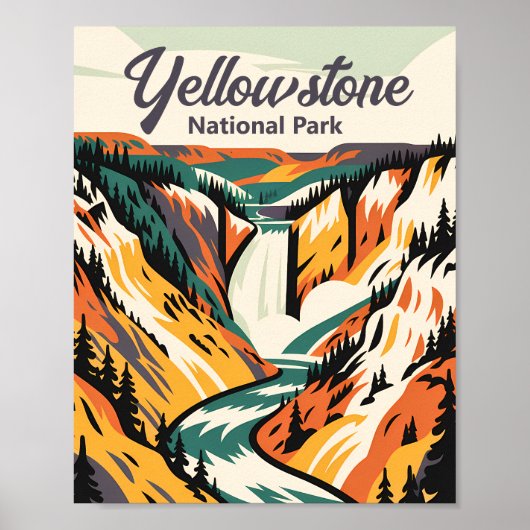 Benutzerdefinierte Yellowstone-Nationalpark Lower Poster (Vorne)