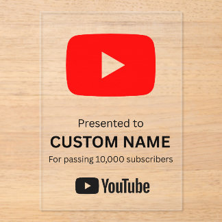 Benutzerdefinierte YouTube-Wiedergabetaste transpa Acryleinladungen