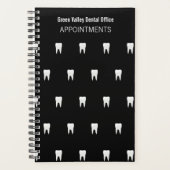 Benutzerdefinierte Zahnarztbüro Schwarze Ernennung Planer (Vorderseite)