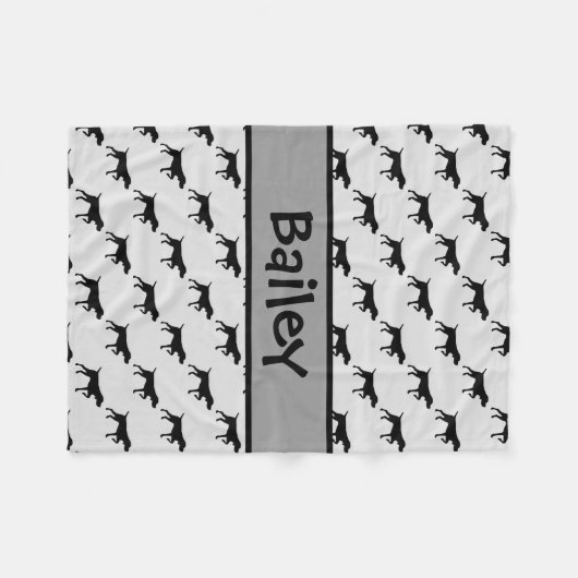 Benutzerdefinierte Zeiger-Hund-Silhouette Fleecedecke (Vorderseite (Horizontal))