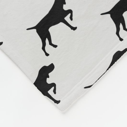Benutzerdefinierte Zeiger-Hund-Silhouette Fleecedecke (Ecke)