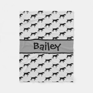 Benutzerdefinierte Zeiger-Hund-Silhouette Fleecedecke