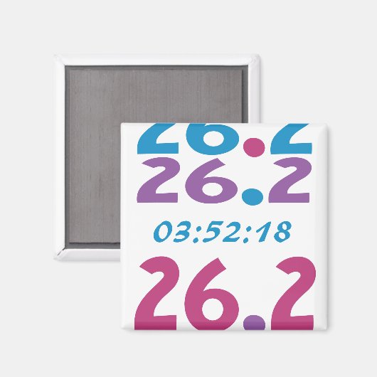 Benutzerdefinierte Zeit für den 26.2 Marathon mit Magnet (Vorderseite/Rückseite)
