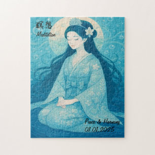 Benutzerdefinierte Zen-Meditations-Illustration fü Puzzle