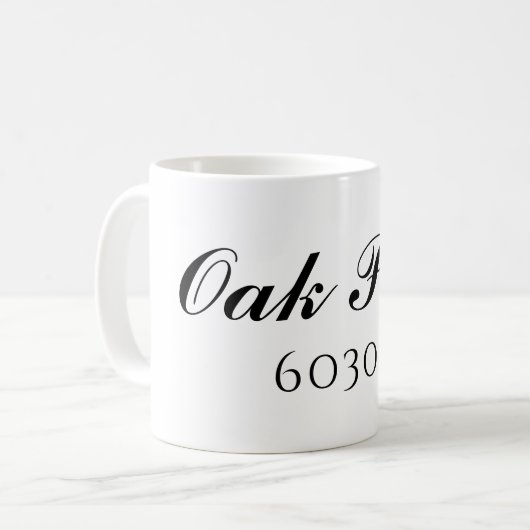 Benutzerdefinierte Zip-Code-Tasse Kaffeetasse (Vorderseite Links)