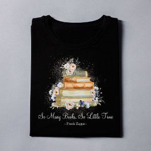 Benutzerdefinierte Zitatbücher Vintage Beige Blaue T-Shirt