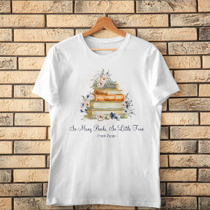 Benutzerdefinierte Zitatbücher Vintage Beige Blaue T-Shirt