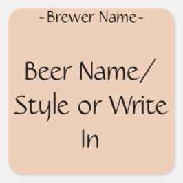 Benutzerdefinierte Zuhause Brew Beer Flaschen Labe Quadratischer Aufkleber