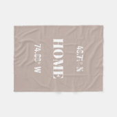 Benutzerdefinierte Zuhause-Koordinaten Fleecedecke (Vorderseite (Horizontal))