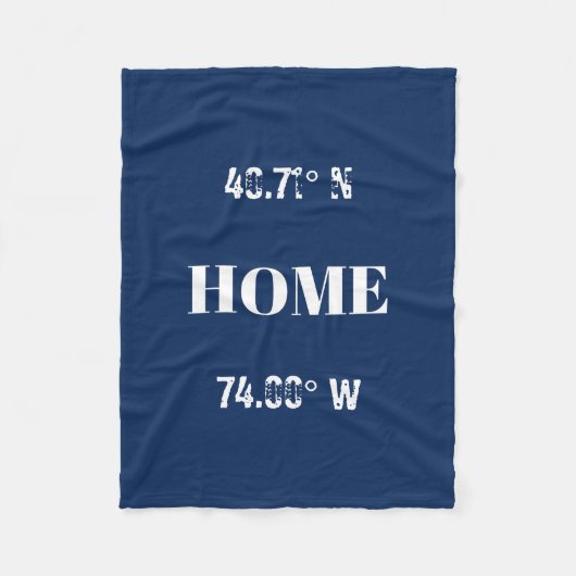 Benutzerdefinierte Zuhause-Koordinaten Fleecedecke (Vorderseite)