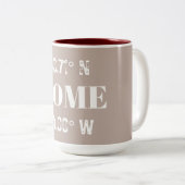 Benutzerdefinierte Zuhause-Koordinaten Zweifarbige Tasse (VorderseiteRechts)