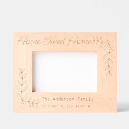 Benutzerdefinierte Zuhause Sweet Zuhause koordinie Geätzte Rahmen