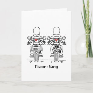 Benutzerdefinierte Zwei-Braut-Biker-Motorrad-Abend Einladung