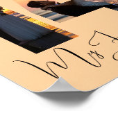 Benutzerdefinierte Zwei-Foto- & Datums-Jubiläums-V Poster (Ecke)