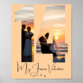 Benutzerdefinierte Zwei-Foto- & Datums-Jubiläums-V Poster (Vorne)