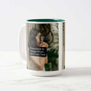 Benutzerdefinierte Zwei-Fotos-Kunstwerk-Slogan 15  Zweifarbige Tasse