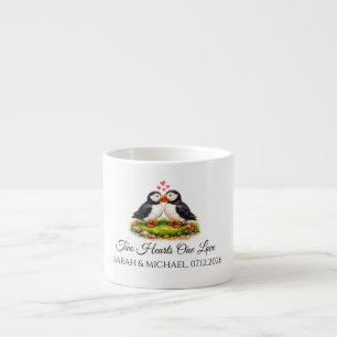Benutzerdefinierte Zwei Herzen Eine Liebe Papageie Espressotasse