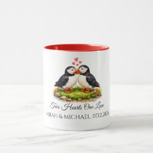 Benutzerdefinierte Zwei Herzen Eine Liebe Papageie Tasse