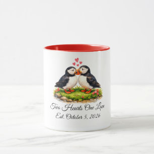 Benutzerdefinierte Zwei Herzen Eine Liebe Papageie Tasse