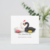 Benutzerdefinierte Zwei-Herzen-eine-Liebe-Schwäne- (Stehend Vorderseite)