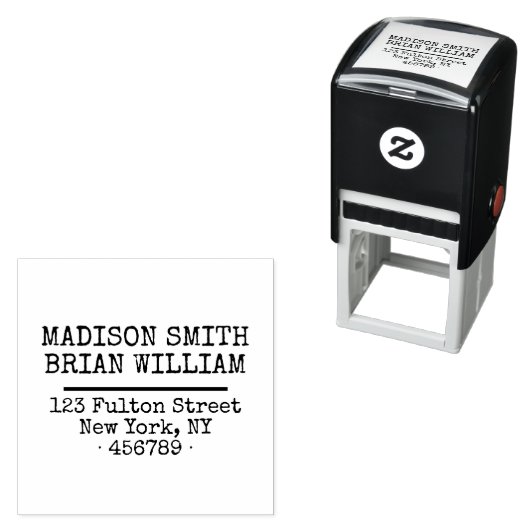 Benutzerdefinierte Zwei-Namen-Schreibmaschinenbaus Permastempel (Beispiel)