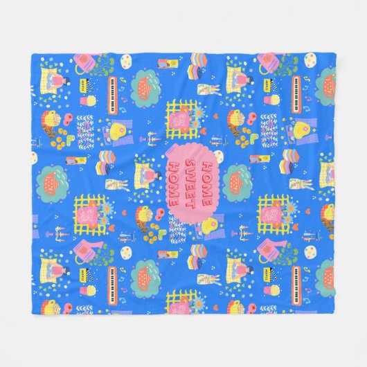 benutzerdefinierten Zuhause Sweet Zuhause Fleecedecke (Vorderseite (Horizontal))