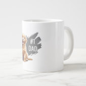 Benutzerdefinierter 1 Vater Welpenhund Jumbo-Tasse (Vorderseite Rechts)