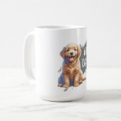 Benutzerdefinierter 1 Vater Welpenhund Kaffeetasse (Vorderseite Links)