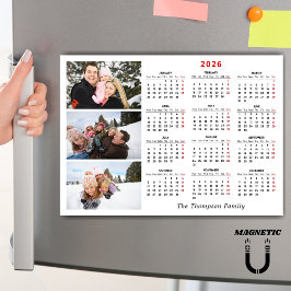 Benutzerdefinierter 2026 Kalender Foto-Collage Nam Magnetkarte