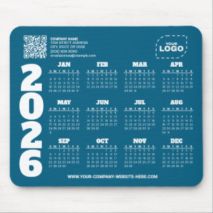 Benutzerdefinierter 2026-Kalender-Geschäfts-QR-Cod Mousepad