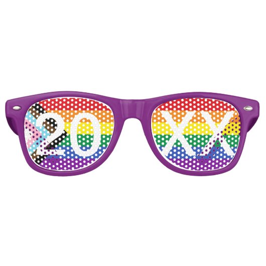 Benutzerdefinierter 20XX Progress-Pride Lila Partybrille (Vorderseite)