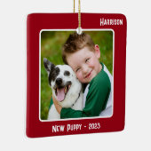 Benutzerdefinierter 2-Foto-2-seitiger Red Special Keramikornament (Rechts)