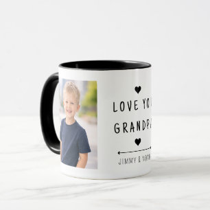 Benutzerdefinierter 2-Foto-Lieb-Dich-Opa-Minimalis Tasse