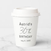 Benutzerdefinierter 30. Geburtstag 30. Geburtstag Pappbecher (Rückseite)