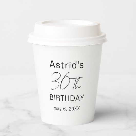 Benutzerdefinierter 30. Geburtstag 30. Geburtstag Pappbecher (Vorderseite)