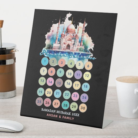 Benutzerdefinierter 30 Tage Ramadan-Kalender Sockelschild (In Situ)