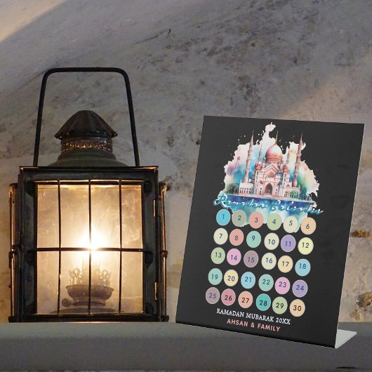 Benutzerdefinierter 30 Tage Ramadan-Kalender Sockelschild