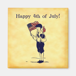 Benutzerdefinierter 4. Juli US-Flagge und Feuerwer Magnet