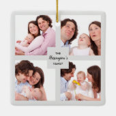 Benutzerdefinierter 4-Sektionen Fotocollage Quadra Keramikornament (Rückseite)