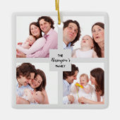 Benutzerdefinierter 4-Sektionen Fotocollage Quadra Keramikornament (Vorderseite)