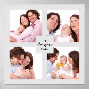 Benutzerdefinierter 4-Sektionen Fotocollage Quadra Poster