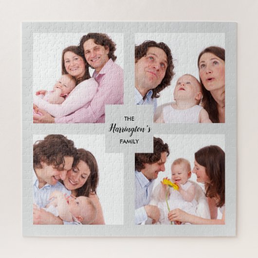 Benutzerdefinierter 4-Sektionen Fotocollage Quadra Puzzle (Vertikal)