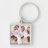 Benutzerdefinierter 4-Sektionen Fotocollage Quadra Schlüsselanhänger (Vorne)