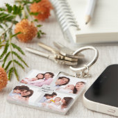 Benutzerdefinierter 4-Sektionen Fotocollage Quadra Schlüsselanhänger (Vorderseite rechts)