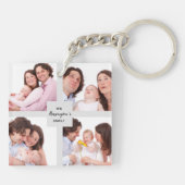Benutzerdefinierter 4-Sektionen Fotocollage Quadra Schlüsselanhänger (Rückseite)